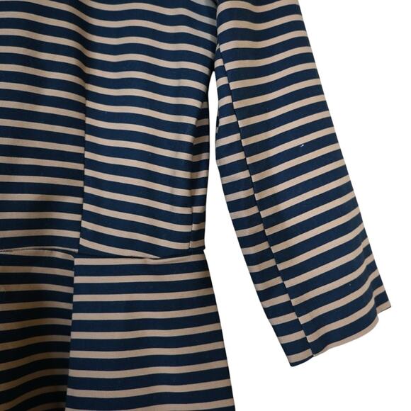 GAP Womens 6 Fit and Flare Navy Camel Striped Dress - Picture 7 of 11